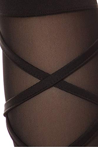 Shosho Womens High Waist Yoga Pants Tummy Control Butt Sculpting Leggings Athleisure Workout Compression Tights W/Side Pockets, Mesh & Back Leg Cross Straps Black Large #TOP3