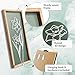 3D Floral Green Wall Art (Set of 2) Lightweight, Wooden Ready-to-Hang Boho Framed Wall Art for Bathroom, Bedroom, Living Room or Office – Premium Sage Green Farmhouse Decor – Gift-Boxed