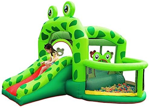 JJZXD 【ピクニック】 巨大な屋外のインフレータブルおもちゃキッズキャッスルW/プールスライダーインフレータブルカエルバウンスハウスバウンサーム