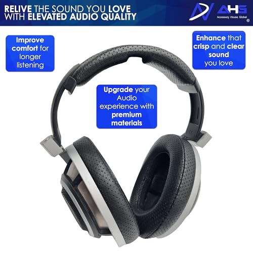 AHG Premium HD 8XX / HD 800S / HD 800 Ohrpolster Kissen und Kopfbügel kompatibel mit Sennheiser HD800 / Sennheiser HD800S und Drop HD 8XX Kopfhörern. Perforiertes Schaffell/hochdichter Schaumstoff