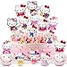 Hello Kitty toppery na tort - Tomicy 18 szt. Hello Kitty mini figurki zestaw, materiały urodzinowe dla dzieci urodziny baby shower dekoracja