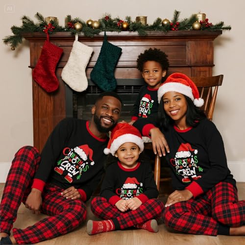 Manooby Christmas Pajamas for Family,Christmas Pajamas Matching Sets,Family Xmas Pjs for Women Men Pets3