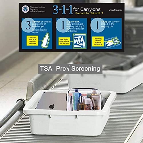 TSA Approved Toiletry Bag Travel Clear Makeup Bags 2 PCS Travel Accessories Quart Size for Men Women 3 TSA Approved Toiletry Bag Travel Clear Makeup Bags 2 PCS Travel Accessories Quart Size for Men Women