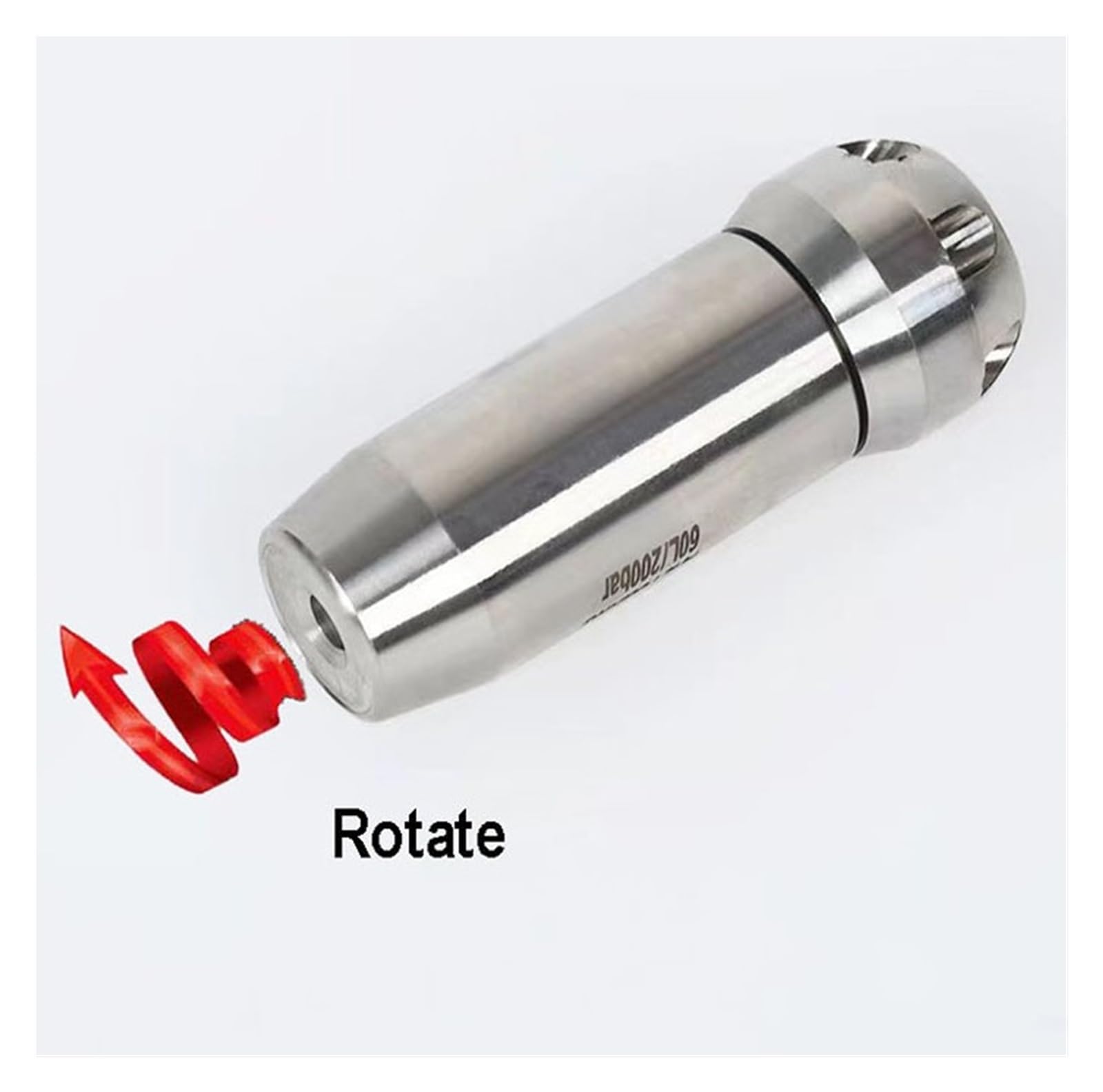 Accionador Boquilla Rotor 1/2", Cabeza Turbo Jet | Base de boquilla rotativa, caudal 20-80L, herramienta desazolvar, racor NPT 1/2", accesorio hidrolimpiadora