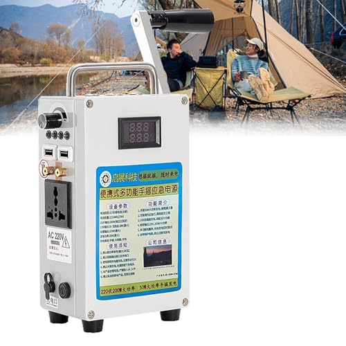 RoyceBee Generador Portátil para Manivela, Fuerte Generación de Corriente, Carga USB, Bajo Nivel de Ruido, Rendimiento Estable, Tamaño Compacto, Peso Ligero, para Uso en Campo