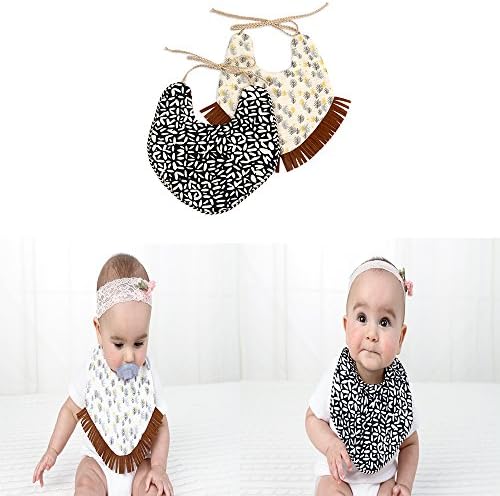 Baby Bandana Drool Bibs for Boys Girls(2 Packs) Super Absorbent,Elegant&Chic Drooling and Teething Bibs (multi)