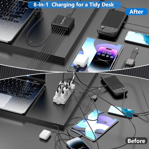 360W USB C Charging Station - 8 Ports Fast Charger Block - image 4