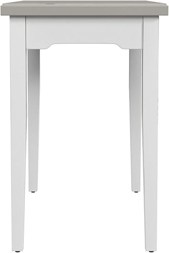 Miniatura 15 de Hillsdale Muebles Clarion, parte superior de madera gris/base blanca mar, escritorio/mesa, envejecido