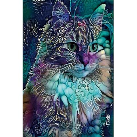 Ingooood Jigsaw Puzzle 1000 Pieces- Cat Series - Colorful cat -1 - Entertainment Toys for Adult Special Graduation or Birthday Gift Home Decor Cover