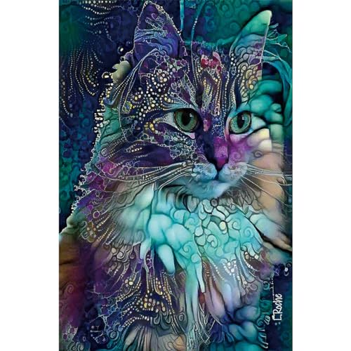Ingooood Jigsaw Puzzle 1000 Pieces- Cat Series - Colorful cat -1 - Entertainment Toys for Adult Special Graduation or Birthday Gift Home Decor