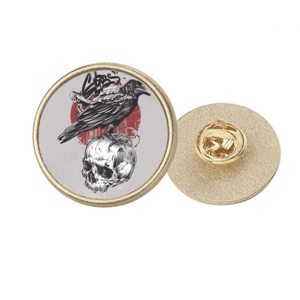 Broche ronde squelette indien dorée cadeau original M - 4