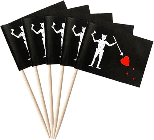 Miniatura 86 de stidsds 100 banderas negras de Estados Unidos con palillos de dientes, mini adornos negros para cupcakes de Estados Unidos, banderas, banderines