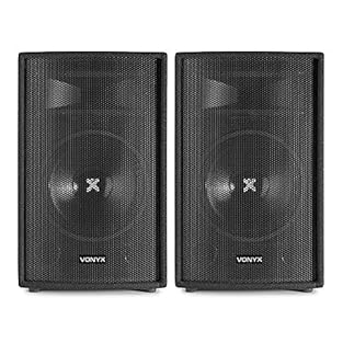 Powerful 500W passive PA speaker pair delivers crisp, full-range sound with strong bass and clear highs, perfect for DJs, bands, and live events in venues of all sizes. Equipped with 10” woofers and high-compression piezo horn tweeters, these profess...