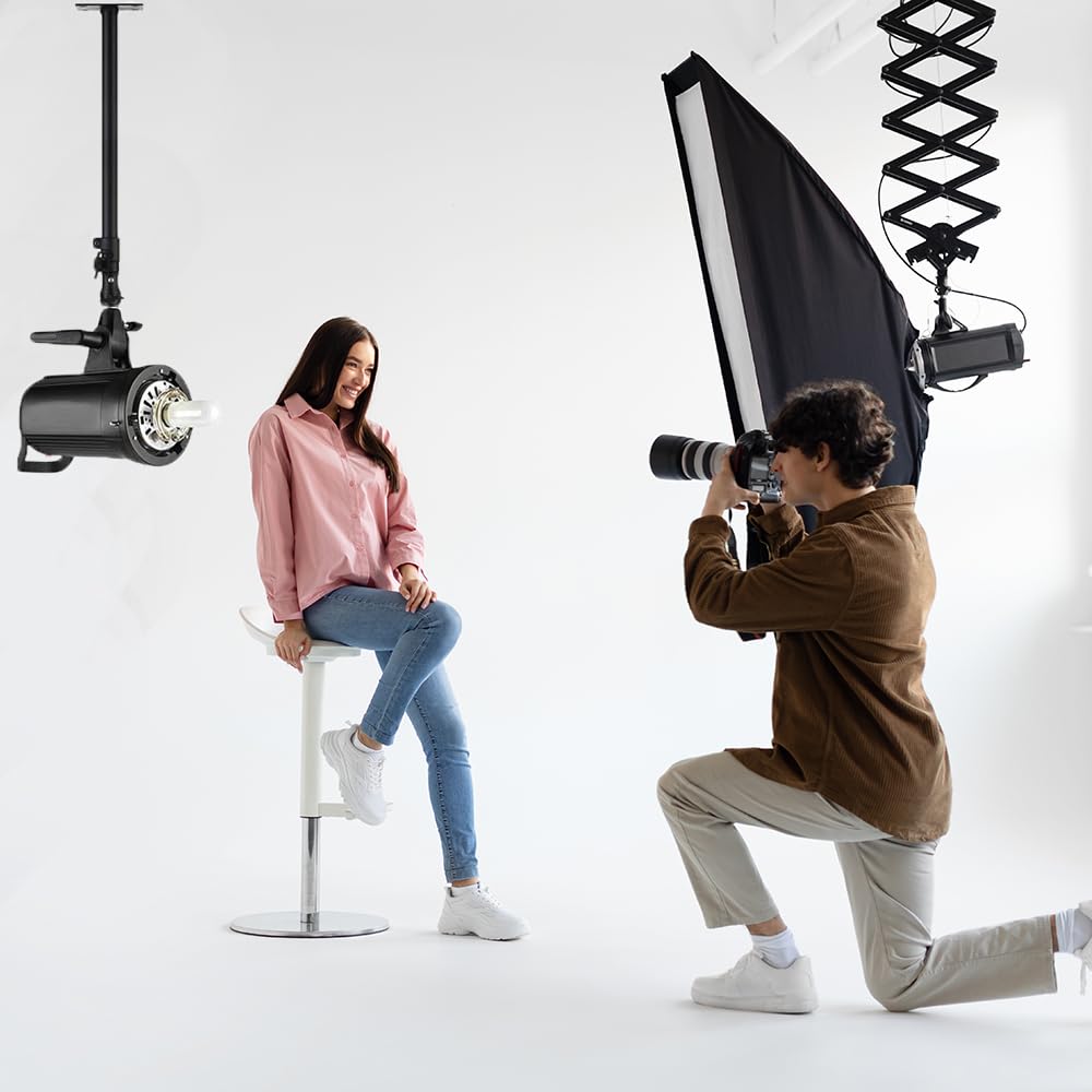 Stojak na lampę sufitową do montażu na ścianie 36-55 cm z uniwersalnym adapterem ramieniem fotograficznym do studia fotograficznego, lampy błyskowej, pierścieniowej, reflektora