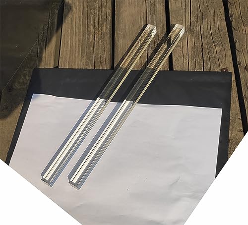 2pcs 19/32" x19/32 x12in 0.6"(15mm) Clear Acrylic Square Rods PLEXIGLASS Lucite Plastic Rod