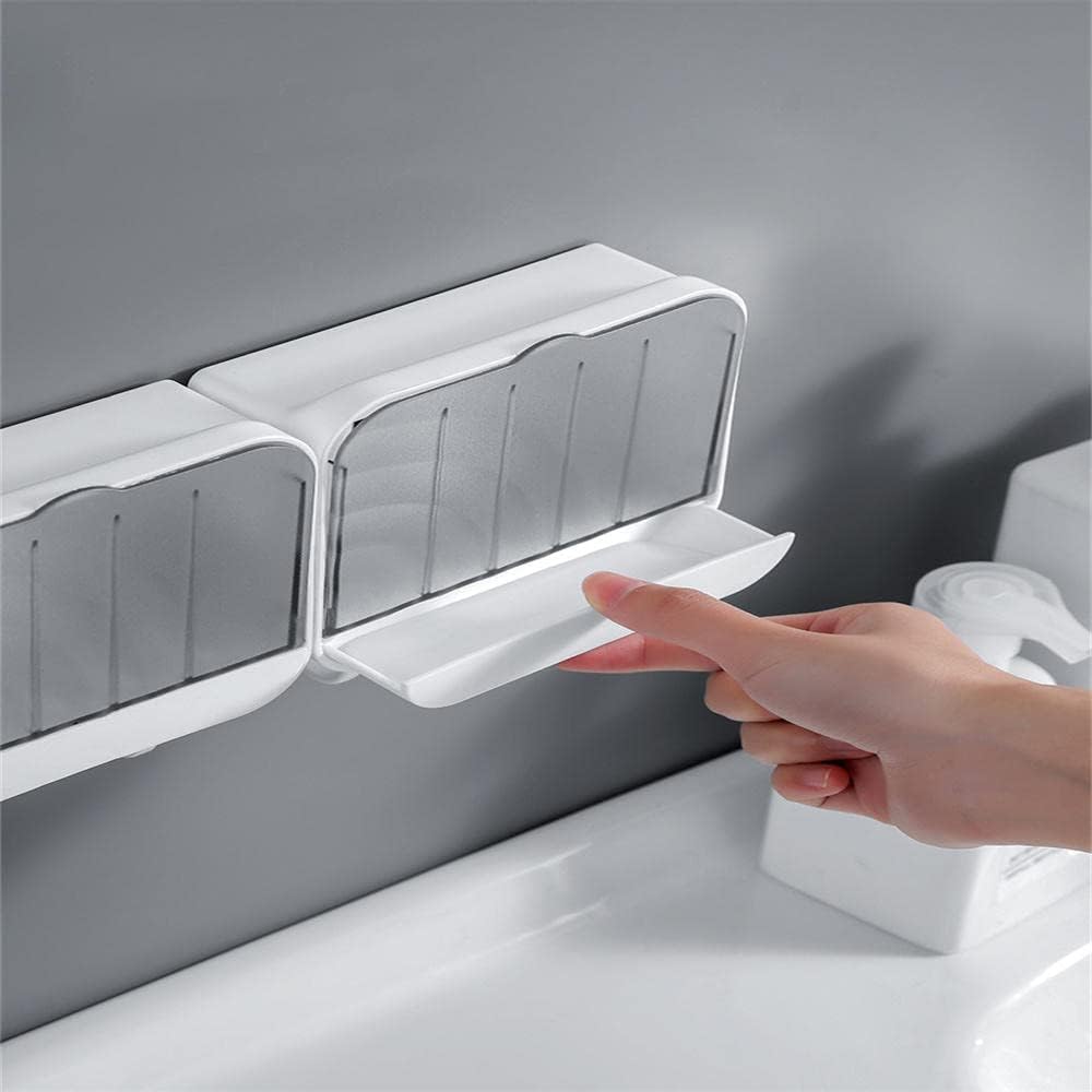 jabonera, Jabonera Vertical Antipolvo c/Tapa/desagüe, Colgar en la Pared c/2