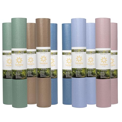 Sunshine Yoga 10-Pack Exercise Mats, 68" x 24", Non-Slip