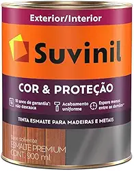 Tinta Esmalte Sintético Cor e Proteção Brilhante Para Madeira e Metal Cinza Médio 900ml - SUVINIL - Tinta Esmalte Sintético Cor e Proteção Brilhante Para Madeira e Metal Cinza Médio 900ml - SUVINIL