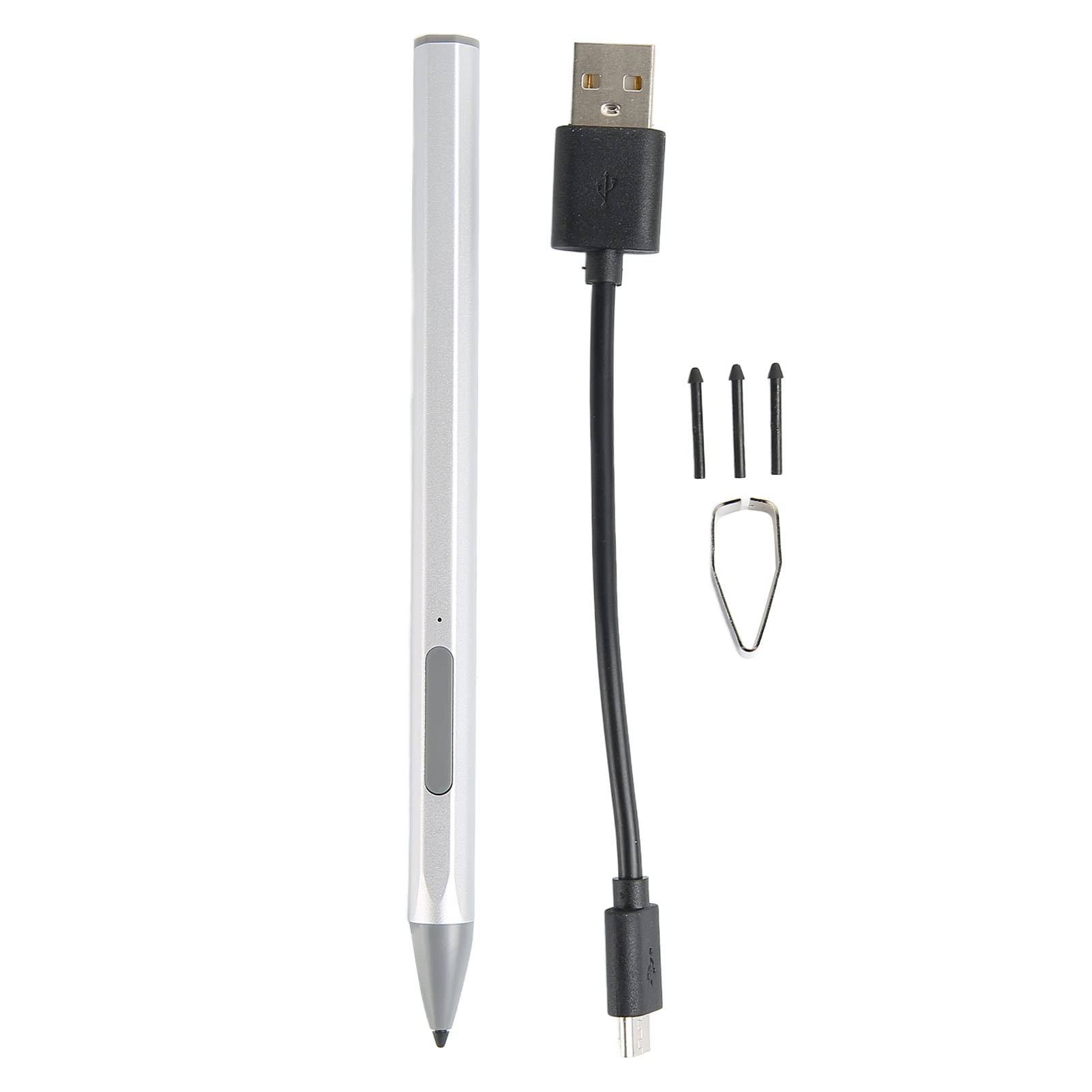 Penna Stilo per Tablet Precision Touch per Pro X 7 6 5 4 3 Laptop e Studio Design in Lega di Alluminio (Argento)