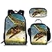 POLERO Schulranzen Kinder Schulrucksack Schultasche Rucksack Junge Daypack 3 Teile Set für Schule und Freizeit Pterodaktylus Dinosaurier