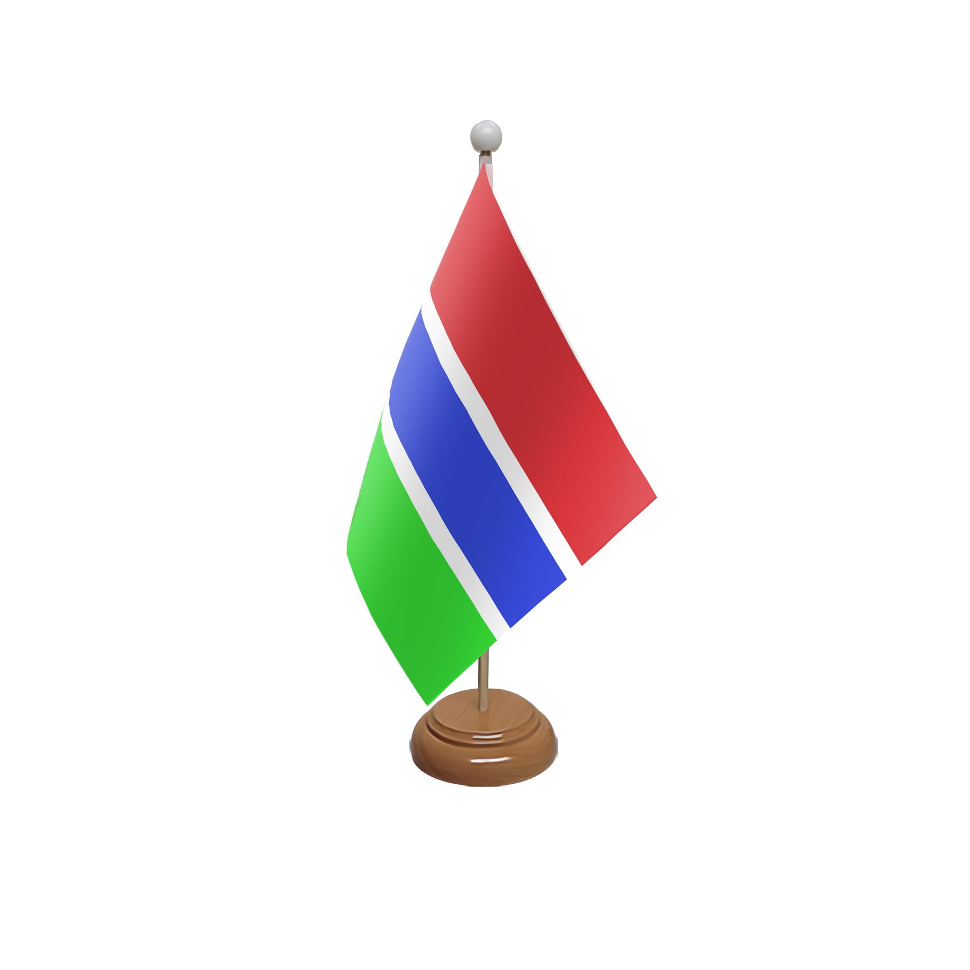 Flagtex Gambia Wooden Table Flag With Wooden Base