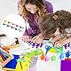 HASLED 400 Stück Musterbeutelklammern Rundkopf (8 Farben) mit 4 Aufbewahrungsboxen – Bunte Brads für Scrapbooking, Karten, Fotoalben – Bastelklammern aus Metall
