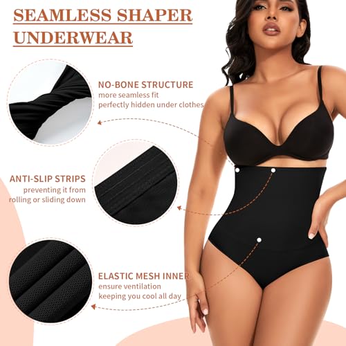 Image of Werena Tummy Control Shapewear Underwear for Women High Waist Body Shaper Panties Shaping Girdle Panty Briefs