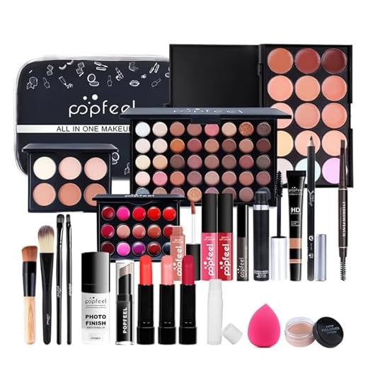 LHLXZQ Ensemble de Maquillage Femme, Kit de Démarrage de Maquillage Complet avec Ombres Paupières Correcteur Rouge à Lèvres Mascara Blush, Trousse de Maquillage Voyage pour Yeuxe Lèvres e Visage#5