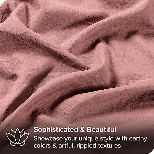 Bare Home Sandwashed King Sheet Set - Premium 1800 Ultra-Soft Microfiber King Bed Sheets - Incredible Softness - Deep Pocket - Bedding Sheets & Pillowcases (King, Sandwashed Dusty Rose) #TOP3