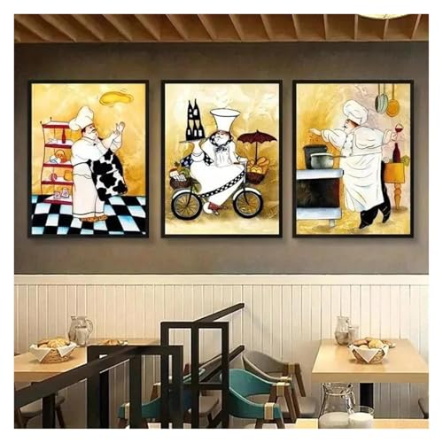 Affiche de chef moderne sur toile pour décoration de restaurant