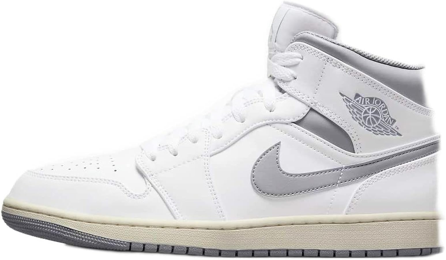 NIKE AIR JORDAN 1 MID グレー/ホワイト NIKE Men's Air Jordan 1 Mid Sneaker, White/Stealth, 43 EU/UK 9