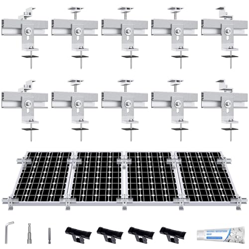 Solar Panel Mounting Bracket Kit, 10Pcs Solar Panel Mount for 1-4pcs Thickness 1.4&rdquo; Solar Panels...