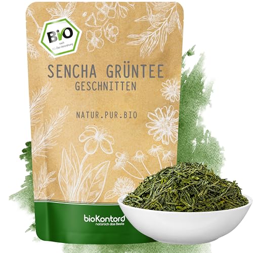 Grüner Sencha Tee BIO 1000 g I lose und geschnitten I aromatischer bio Sencha Grüntee I 100% natürlich I bioKontor