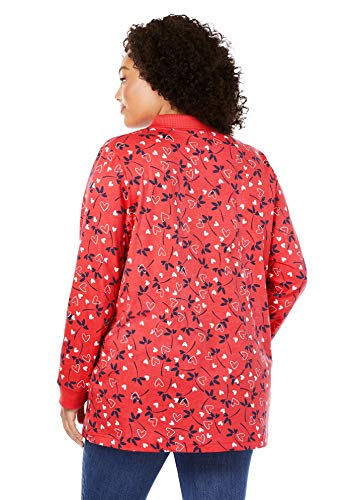 Woman Within Women's Plus Size Long-Sleeve Polo Shirt - 1X, White