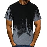 Xmiral Tops Sweatshirt Herren Slim Fit Short Sleeve/Langarm-Muskel-beiläufige Hemden(XL,Kurze Ärmel-Grau)