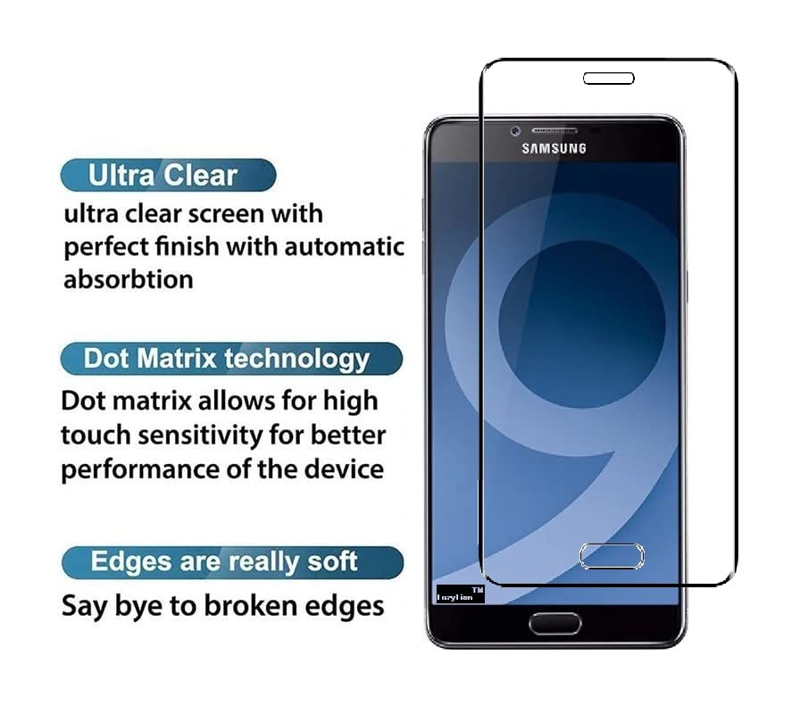 Image of LazyLion 6D Tempered Glass for Samsung C9 Pro Screen Protector with Wipes Kit (1 Pack)