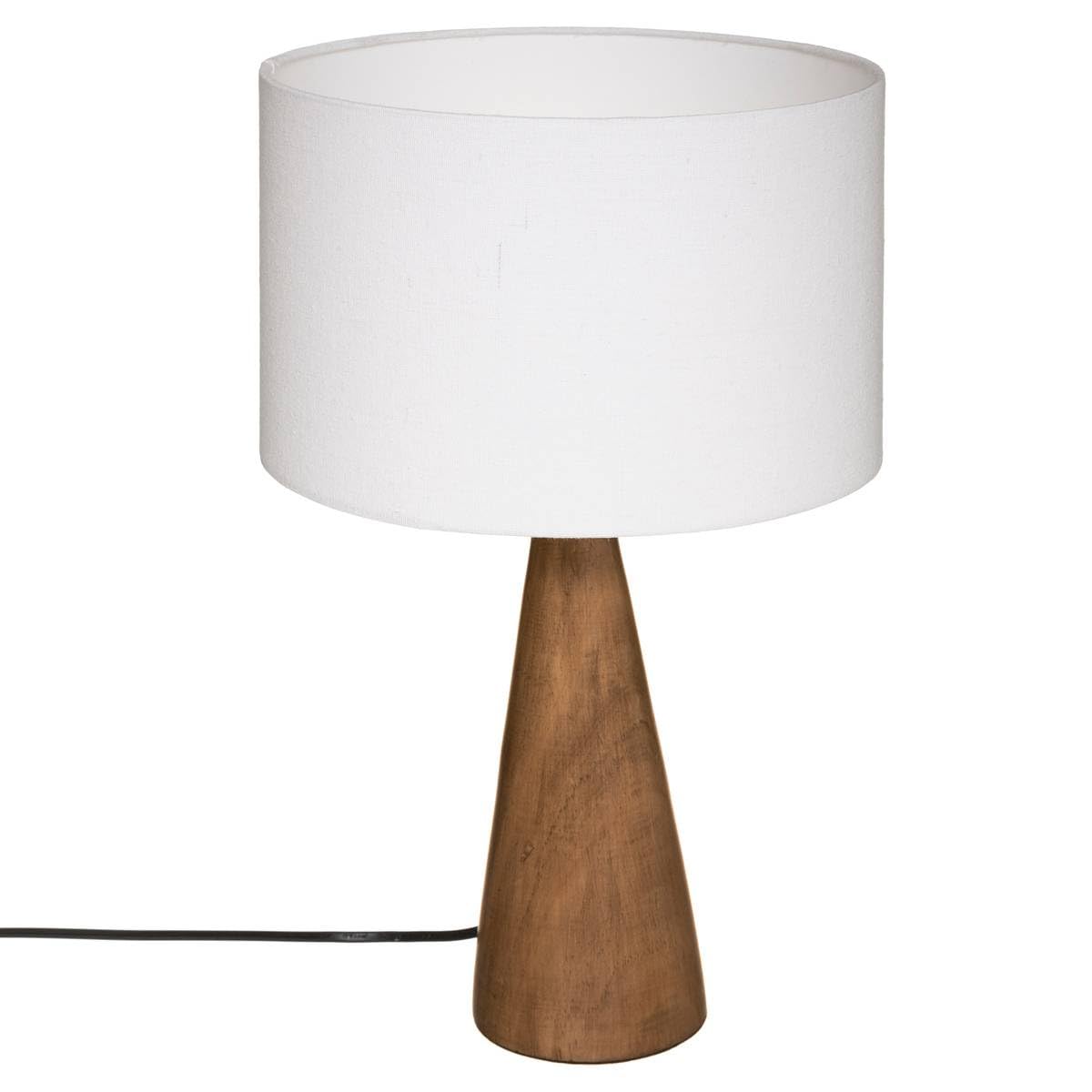 Lampada "Aina", legno e bianco H46 cm