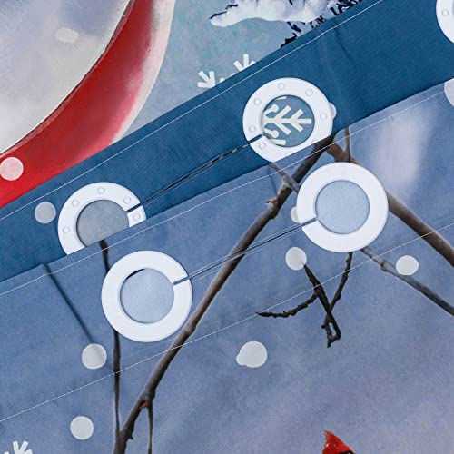 Image of No Hook Winter Shower Curtain - Snowman Shower Curtain Fabric for Holiday Winter Scene Bathroom, Machine Washable, 71x74