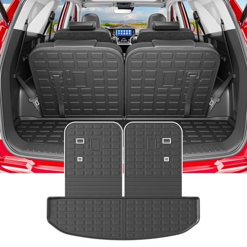 powoq Trunk Mat Compatible with 2021-2026 KIA Sorento/Hybrid/PHEV Cargo Liner with Backrest Mats Replacement for KIA Sorento 2021 2022 2023 2024 2025 2026 Accessories