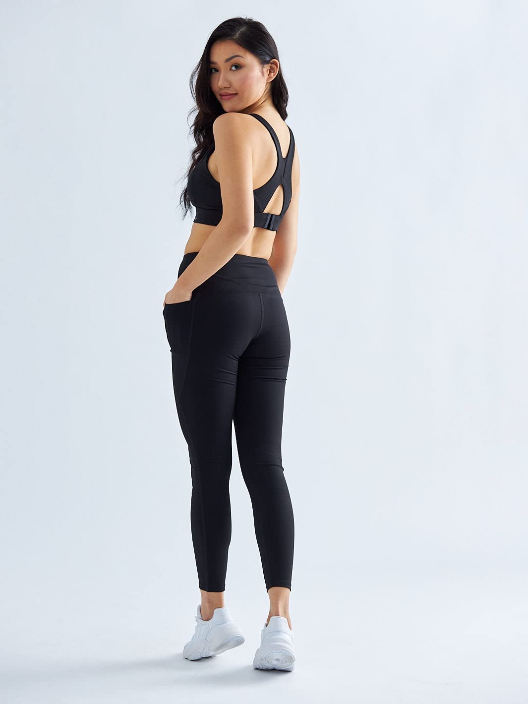 Sport Leggings Damen mit Taschen，Damen Blickdicht yogahose Sporthose Leggings Fitnesshose Sporthose Training Laufende Leggings
