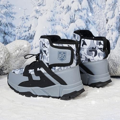 Waterproof Kids Snow Boots Toddlers Insulated Warm Fleece Lined Winter Boots Girls Lace U𝐩 Boots Size 5 Big Girls3