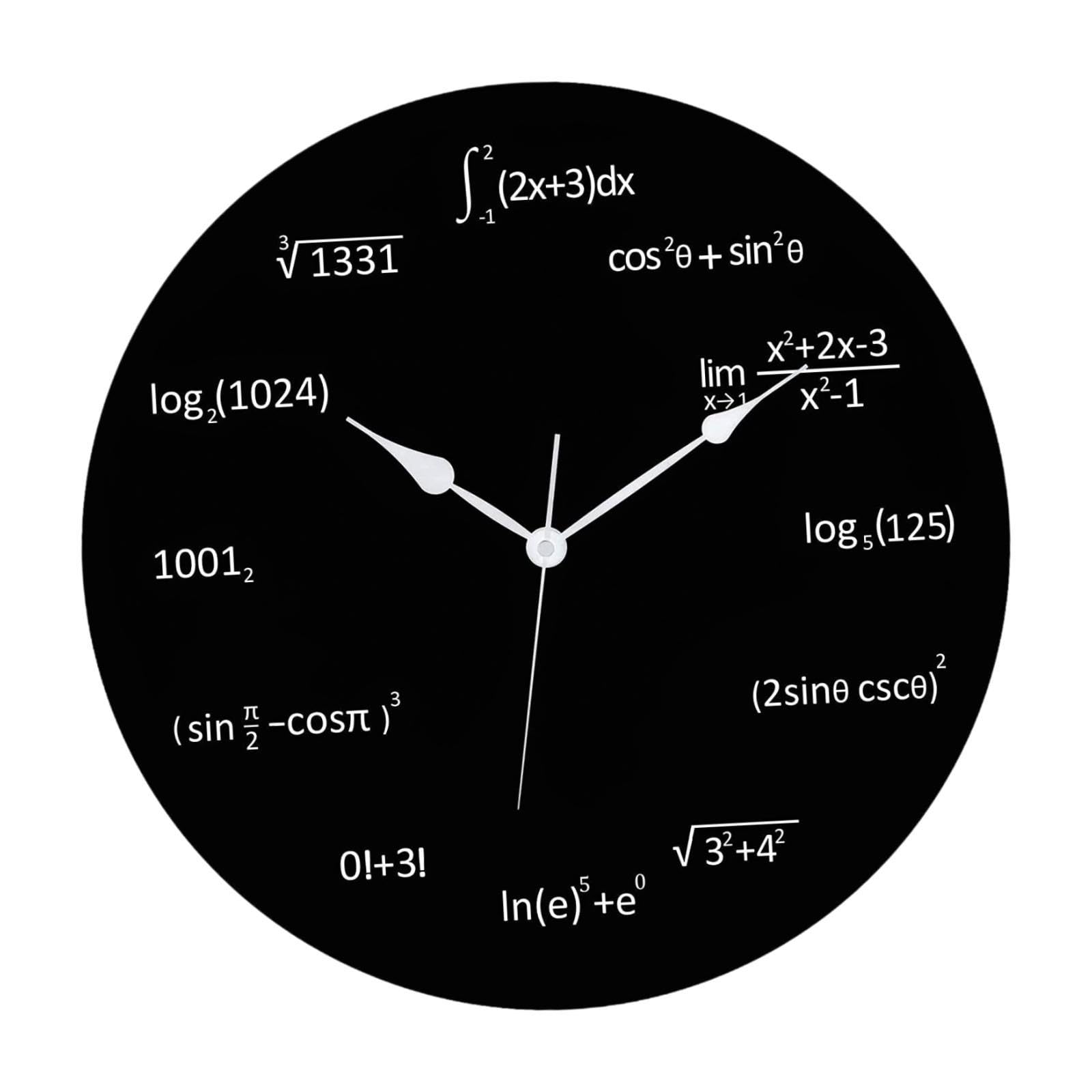 Horloge de tableau noir de mathématiques pour décorer une salle de classe