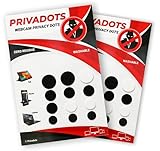 Privadots - Webcam Sticker Reusable, 0.02in Thin, Soft Surface, Camera Lens Covers for Laptop, Phone, Tablet, Protect Your Privacy (18 Black-6 White)