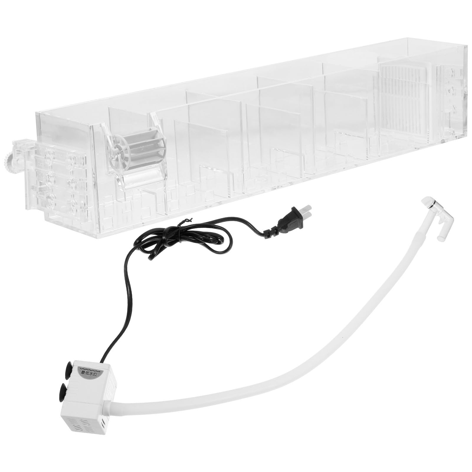 Acryl Aquariumfilterkasten Aquarium Filterbox mit Pumpenbox Transparente Wandmontage Wiederverwendbar Wasserfallfluss Ökologischer Kreislauf Sauerstoffversorgung