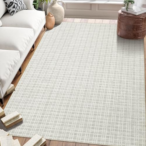 LUXLOOM Living Room Rug 4x6 Washable Modern Bedroom Rug Aesthetic
