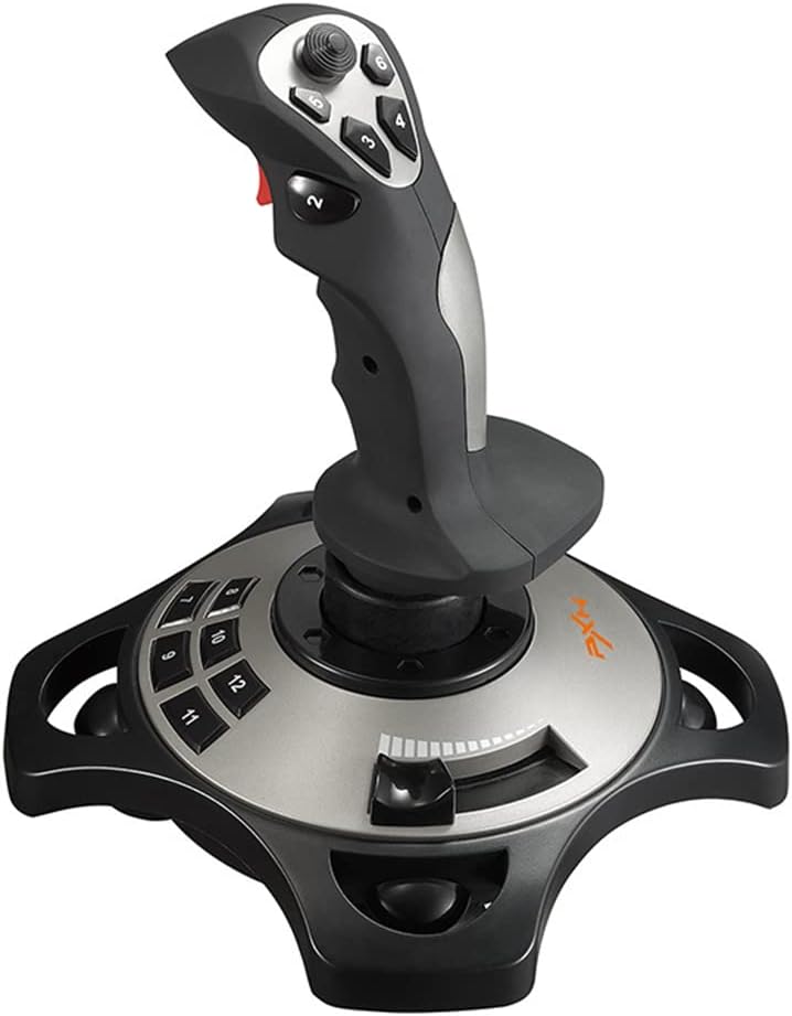 LCMCY Joystick de Aviones simulados, Controlador de Gamepad ergonómico, conexión por Cable para el Control con una Sola Mano, para PC