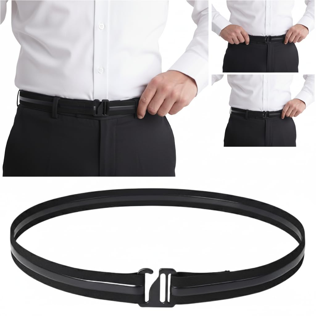 Belt - Shirt Stay Tuck-It Belt for Men & Women - Non-Slip Elastic Waistband, Adjustable and Upgraded for a Neat, Professional Look in Formal Attire by Brownish Arte.