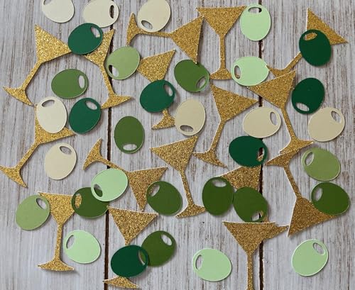 Crafts4U Gold Martini Confetti Table Decorations Birthday Bachelorette Party Tini Bit Older Birthday Party Confetti -100 Pieces cover