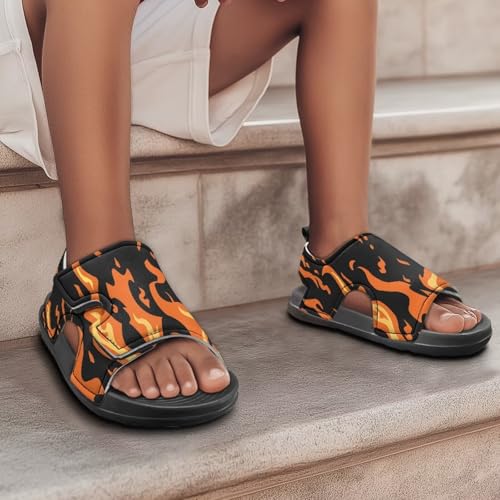 Children's Slip On Sandals Kids Adjustable Athletic Sandals Open Toe Flat Sole Water Shoes for Sports School Play3