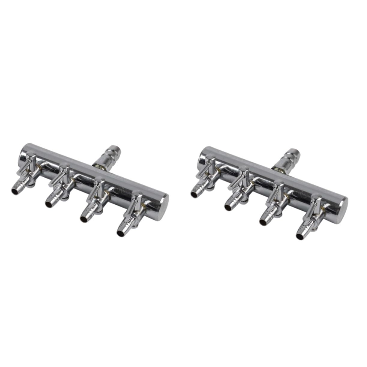 FOMIYES 2pcs 4 8 Aquarium Air Pump Lever 4 Outlets Distributor Stainless Steel Silver